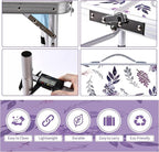 Folding Camping Table 3ft Portable Pinic Table Adjustable Height Small Card Table Aluminum Foldable Lightweight with Carry Handle for Outdoor Indoor Hiking Camp BBQ Beach (Misty Lilac)