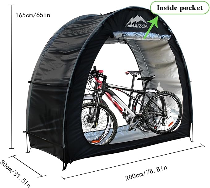 78.8 x 31.5 x 65 in, Outdoor Bike Covers Storage Shed Tent,210D Oxford Thick Waterproof Fabric,Outdoor Aluminum Alloy Bracket Bicycle Storage shed, Neat Tent Bicycle Cover