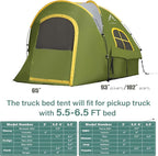 Pickup Truck Tent, Waterproof PU2000mm Double Layer for FT Truck Bed, Portable Bed Tent for Camping