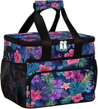Tropical Flower Palm Leaf Soft Cooler Bag Insulated Lunch Box for Men & Women, Large Leakproof Lunch Bag Portable Beach Cooler for Work, Picnic, Road Trips,Fishing, Travel, Camping,A-6