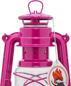 Feuerhand Outdoor Kerosene Fuel Lantern, German Made Weather Resistant Baby Special 276 Galvanized Hurricane Lamp for Camping or Patio, 10 Inches, Telemagenta