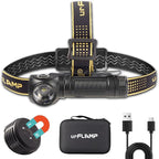 C6 2000 Lumens Rechargeable Headlamp, 3800mAh Proximity Sensor Headlamp & Right-Angle LED Flashlight, Magnetic Base, TIR Lens, IP68 Waterproof, Hands-Free Sensing Control