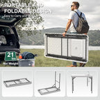 Fish Cleaning Table with Sink, 42.5" Folding Camping Table & Fish Cleaning Station with Measure Mark, Camping Sink with Hose Hookup for Outdoor Picnic, Beach, Dock & Patio Use
