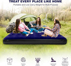 King Size Camping Air Mattress Bed with Air Pump,80"x 72"Thickened Portable Blow Up Inflatable Air Mattress,Travel Sleeping Bed Pad for Camping Home Hiking