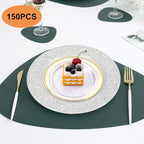 150 Pcs Silver Charger Plates Bulk, 13" Round Dinner Charger Plates, Decorative Plastic Embossed Table Chargers for Wedding Christmas Party Baby Shower Event Decoration (Silver)