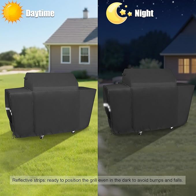 QuliMetal Grill Cover for Traeger Woodridge Pro & Elite - 600D Heavy Duty Waterproof TFB97JLH TFC97XLH BBQ Grill Cover for Traeger Grills BAC776 Full-Length All Weather Grill Cover Accessory