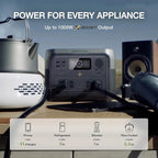 EF ECOFLOW Portable Power Station River 2 Max 500, 499Wh LiFePO4 Battery/ 1 Hour Fast Charging, Up to 1000W Output Solar Generator (Solar Panel Optional) for Outdoor Camping/RVs/Home Use