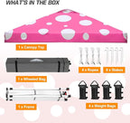 EAGLE PEAK Pop Up Canopy Tent with Wheeled Carry Bag, 8 Stakes, 4 Ropes, 4 Weight Bags, Easy Set Up Tent Canopy, 10x10 ft, 100sqft of Shade, Pink Mushroom