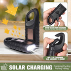 Leelosp 9 Pieces Hand Crank Flashlight Solar Powered Flashlight for Emergencies Dynamo Rechargeable LED Survival Light for Outdoor Sports Hiking Camping (Green,Black)