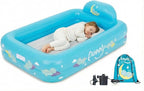 Inflatable Toddler Travel Bed with Electric Pump – Portable Toddler Bed & Toddler Air Mattress for Kids 2-7, Blow Up Bed for Camping, Travel & Sleepovers with Safety Bumpers