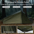 Ultralight Bivy Tent 1 Person Waterproof Solo Tent with 39.4" Peak Height for Camping, Hiking, Motorcycle and Backpacking