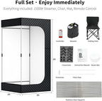 Sauna Box - Portable Sauna for Home with Upgraded 3L 1500W Steamer, Folding Chair and Non-Slip Mat for Relaxation Spa, 5-Layer Waterproof & Insulated Steam Saunas Tent, 3 * 3 * 6ft, Larger (Black)