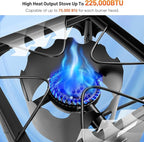 Giantex Outdoor Triple Burner Stove, High Pressure 3 Burner Stand Max. 225,000 BTU total, 0-20 PSI Regulator Detachable Legs, Portable 3 Propane Grill Burner Stove for Camping Picnic Cookout