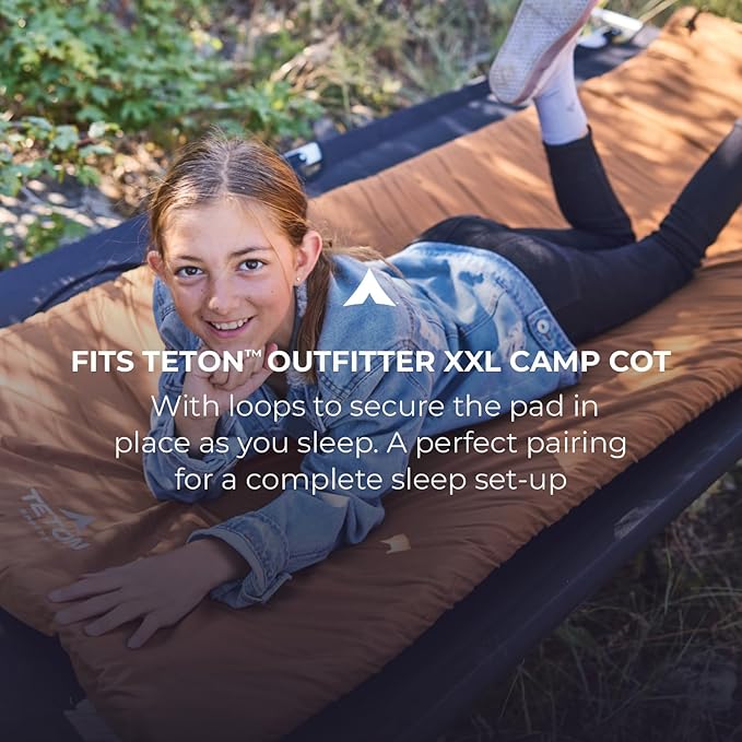 Teton Outfitter Canvas Camping Pad, Comfort Infused Sleeping Pad, Glamping Level Comfort with a Cloud Like Mattress, Perfect with Outfitter Camp Cots
