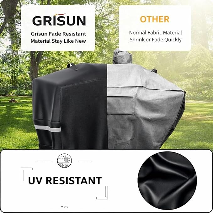 Grill Cover for Camp Chef 24 Pellet Grills, SmokePro DLX, Woodwind 24, DLX 24, SmokePro 24, PG24MZG, PG24SG, PG24, PG24LS, PG24S, PG24SE, Waterproof 600D Anti-Fade Full Length Smoker Cover