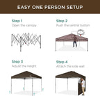 Best Choice Products 10x10ft Pop Up Canopy Tent with Sidewall, 1 Person 1 Minute Set Up, Carry Case, 4 Weight Bags - Brown