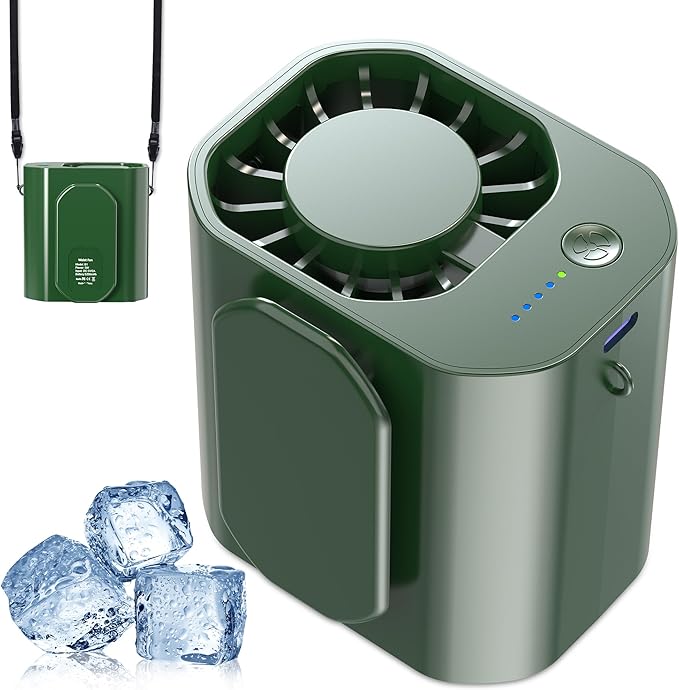 10000PRM Portable Waist Clip Fan, Up to 20Hrs Mini Personal Fan Rechargeable, Belt Clip on Waist Portable Cooling Fans for Camping, Outdoor, Jobsite - Green