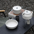 Outdoor Camping Pots Frying Pan with Folding Handle Aluminum Cooking Tableware for Hiking Picnics Fishing Mountaineering Outdoor Cooking Tableware for Hiking