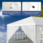 VINGLI Pop Up Canopy Tent with Sidewalls, Outdoor Gazebo Canopy Tent, Patio Event Tents Outdoor Event Shelter for Parties (White, 10x30)