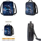 Penguin Kids School Backpack with Lunch Box for Boys Elementary School Bag Lightweight Teenage Backpacks for Boys Book Bags with Front Pocket 17 Inch Daypack Rucksack for Daily