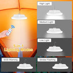 2-Pack Portable Rechargeable Camping Lights, Tent Lights LED Lantern Power Solar Battery Powered, 5 Lighting Modes, IP65 Waterproof Flashlight for Hiking/Emergency/Night