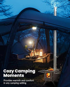 Upgraded Portable Wood Stove for Camping, Compact Tent Stove with Large Firebox, High Airtightness for Outdoor Cooking & Heating