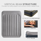 Intex 64135ED Dura-Beam Plus Deluxe Pillow: Fiber-Tech – Queen Size – Built-in Electric Pump – 16.5in Bed Height – 600lb Weight Capacity