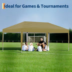 Garvee 10x10 Pop Up Canopy Tent, Heavy Duty Commercial Instant Shelter with One-Person Setup, UPF 50+ Waterproof, 100 Sq Ft Shade for Outdoor Events, Camping, Farmers Market