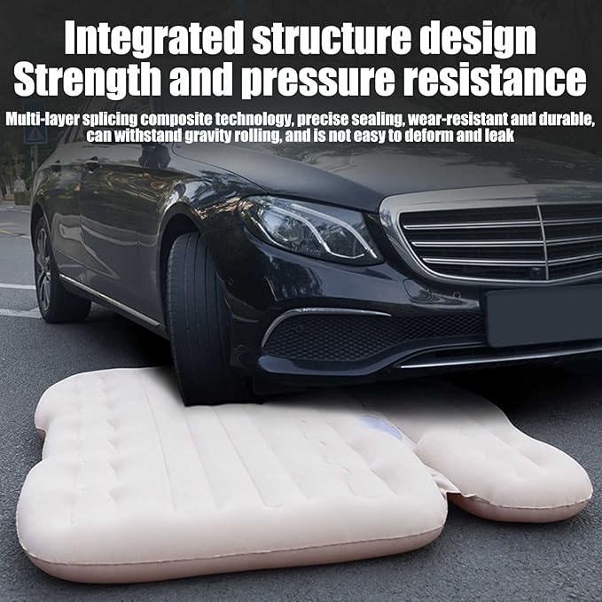 Bed Car Mattress Camping Mattress, Inflatable Thickened Car Air Bed with Air Pump Portable Sleeping Pad Mattress for Home Car Travel Camping,Black