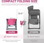 EVER ADVANCED Camping Directors' Chair with Side Table, Portable Folding with Compact Size, Breathable & Quick Dry Design Heavy Duty Lawn Chair with Pocket, 400lbs, Textilene Mesh, Pink