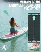 10'6''x33''Inflatable Stand Up Paddle Board, 400lbs Extra Wide Stand Up Paddleboard with Kayak Seat, Anti-Slip EVA Deck Premium SUP Accessories Kit, Non-Slip Stable Deck Boat for Yoga Fishing Surf