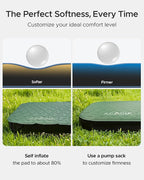 Acacia 4" Thick Self Inflating Sleeping Pad with Foam, Innovative Y-Shaped Telescopic Structure, Ultraportable Camping Air Mattress with Pump Sack, Easy Roll Up Sleep Bed for Travel Tent Car