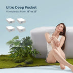 SLEEP ZONE Queen Mattress Pad Quilted Mattress Topper Air Mattress Cover, Breathable and Noiseless Air Mattress Protector, Deep Pocket Fits Up to 25 Inches (White)