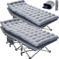 Slsy Folding Camping Cot for Adults with Pad, Padded Portable Sleeping Cots, Camp Bed with Carry Bag for Outdoor Travel, Beach, Hiking