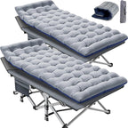 Slsy Folding Camping Cot for Adults with Pad, Padded Portable Sleeping Cots, Camp Bed with Carry Bag for Outdoor Travel, Beach, Hiking