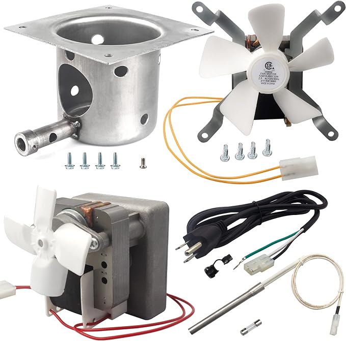 Pellet Grill Repair Kit,Upgraded 2.0 RPM Auger Motor, Induction Fan, Fire Burn Pot and Hot Rod Ignitor, Power Cord Compatible with Traeger/Pit Boss/Z Grills/Camp Chef Wood Pellet Grills
