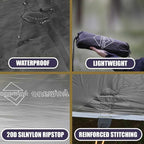 Onewind 11×10 ft Hammock Tarp, Lightweight Silnylon Hammock Rain Fly, 4000mm Waterproof 4-Season Multiple Shelter Solution Camping Tarp Tent with Complete Accessories, Dark Grey