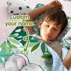 Personalized Toddler Nap Mats for Preschool, Custom Name Kids Sleeping Bag for Daycare, Roll Up Sleeping Mat with Removable Pillow and Soft Dot Minky Blanke for Boys Camping Travel