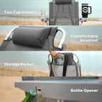 ICECO VL75ProD 12V Refrigerator, Dual Zone Portable Fridge with SECOP, Multi-directional Lid, 0-50°F, APP Control, Dual USB 12/24VDC&110-240VAC, Car Refrigerator For Car| With Beach Chair-Grey