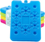 BLUE ELE Reusable Ice Packs for Lunch Boxes and Coolers, 4 Pack Slim & Lightweight Freezer Packs, Long Lasting Ice Blocks for Camping, Picnic, Work or School, MultiColored