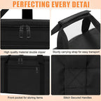 Grill Tool Storage Bag, Outdoor BBQ Utensil Storage with Pockets for BBQ Tools up to 22", Large Grilling Utensil Holder Storage Caddy, Barbecue Tool Sets Case for Camping Picnic,Bag Only,Black