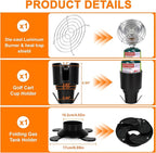 Golf Cart Heater, Portable Propane Heater with Self Igniter, 2-in-1 Outdoor Space Heaters with Cup Holder & Cylinder Base, Golf Cart Accessories, Cordless Camping Heaters for Tents,Hunting,Ice Fishing