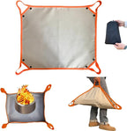 Fire Pit Mat with Handle, Fireproof Under Grill Mat & Heat Resistant Pad for Solo Stove/Camping/Patio/Lawn, Waterproof & Non-Slip