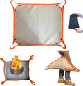 Fire Pit Mat with Handle, Fireproof Under Grill Mat & Heat Resistant Pad for Solo Stove/Camping/Patio/Lawn, Waterproof & Non-Slip