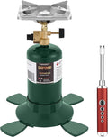 Propane Cylinder Top Stove with Adjustable Burner, 10000BTU Portable Camping/Backpacking Cooker,Camping Stove Propane,Single Burner Propane Stove with a USB Ligther,Camp Gas Stove(Fuel not included)