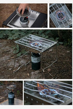 CAMPINGMOON Propane Top Stove Plate Stainless Steel Frame IGT Table Top Gas Burner Windproof Recessed Design for Camping CK-25PG+PG-4 Gas not Included