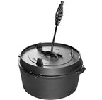 Pre-Seasoned Cast Iron Camping Dutch Ovens, Outdoor Camping Dutch Oven Pot with Lid Tripod, 6 Quart