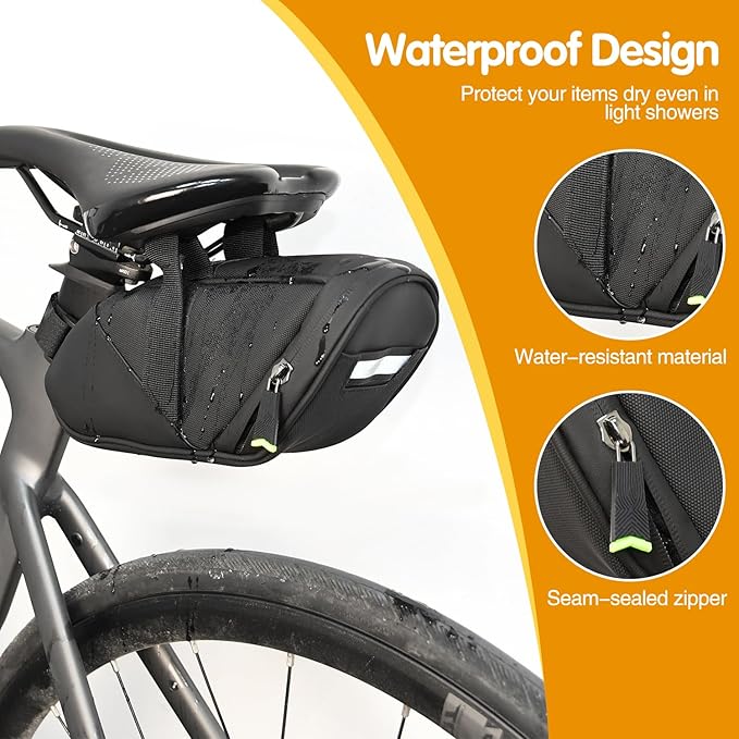 Bike Repair Kit, Bicycle Repair Bag With Tire Pump, Bike Tool Kit for Camping Travel, 16-in-1 Bike Multitool, Bicycle Tire Repair Kit, 4mm and 5mm Allen Wrenches, Used for Mountain Bike and Road Bike