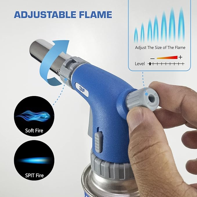 3F Culinary Professional Torch Cooking Torch Baking Searing Campfires Charcoal Grills Camping Butane Fuel.