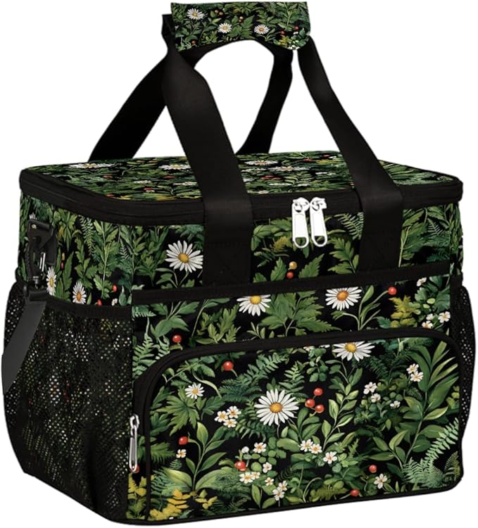 Daisy Wildflowers Floral Soft Cooler Bag Insulated Lunch Box for Men & Women, Large Leakproof Lunch Bag Portable Beach Cooler for Work, Picnic, Road Trips,Fishing, Travel, Camping,A-11